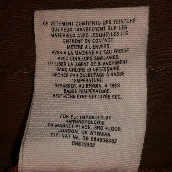 Anthropologie Rowan Embroidered Joggers brown orange (size XS) - Picture 11 of 11